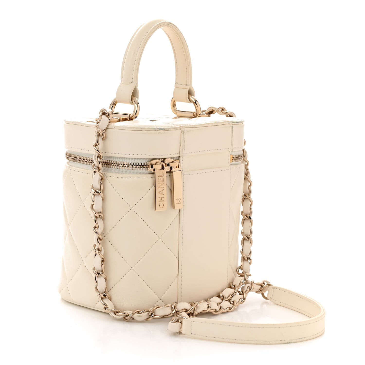 Chanel Lambskin Quilted Trendy Vanity Case White 3 of 16