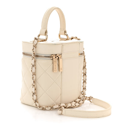 Chanel Lambskin Quilted Trendy Vanity Case White 3 of 16