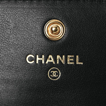 Chanel Lambskin Quilted Card Holder with Chain Black 6 of 11