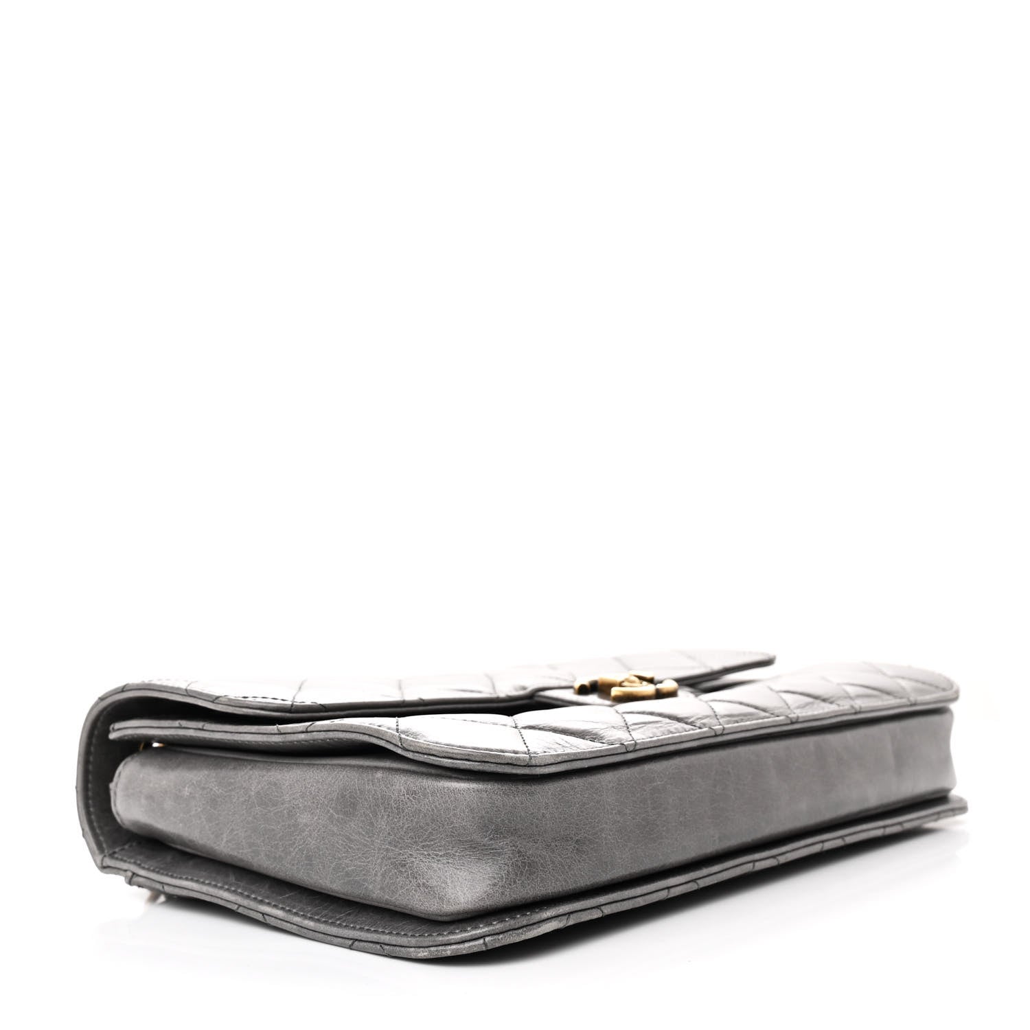 Chanel Glazed Calfskin Quilted Large Perfect Edge Flap Grey 4 of 11
