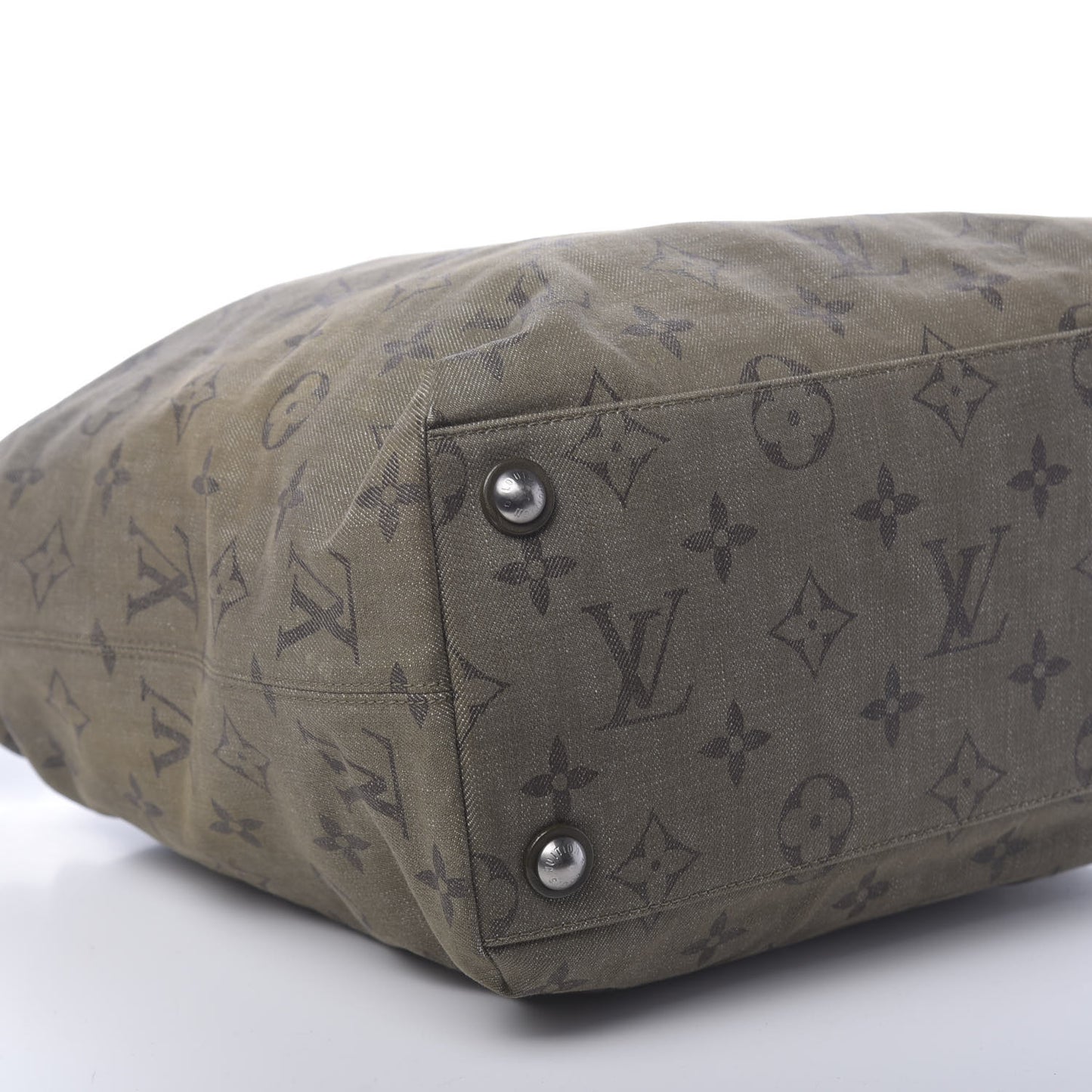 Monogram Denim Impression Besace GM Kaki Fonce