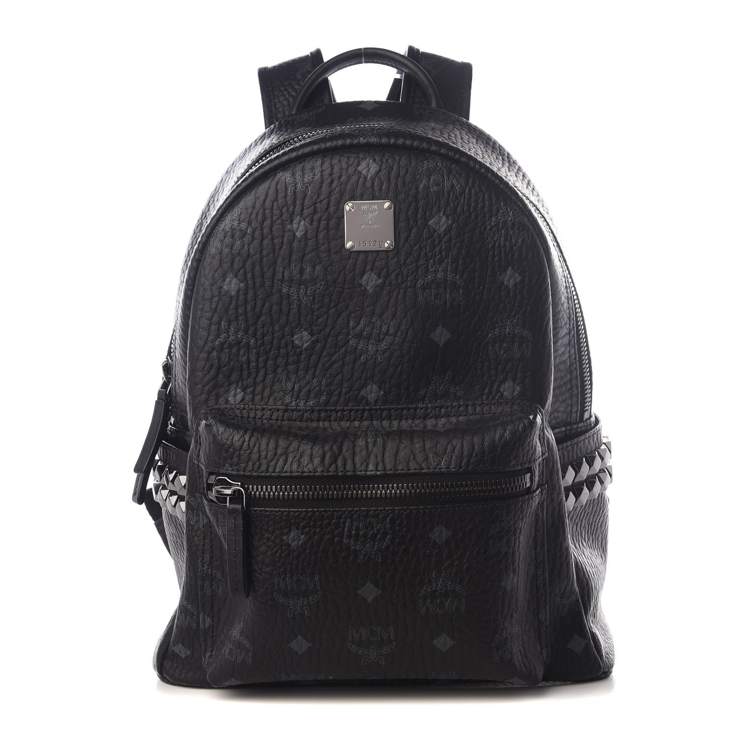 MCM Visetos Small Side Stud Stark Backpack Black 1 of 9