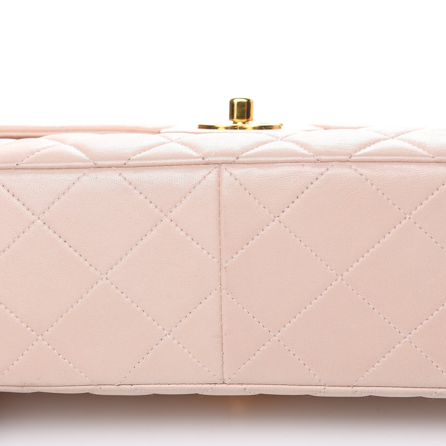 Lambskin Quilted Medium Double Sided Flap Light Pink