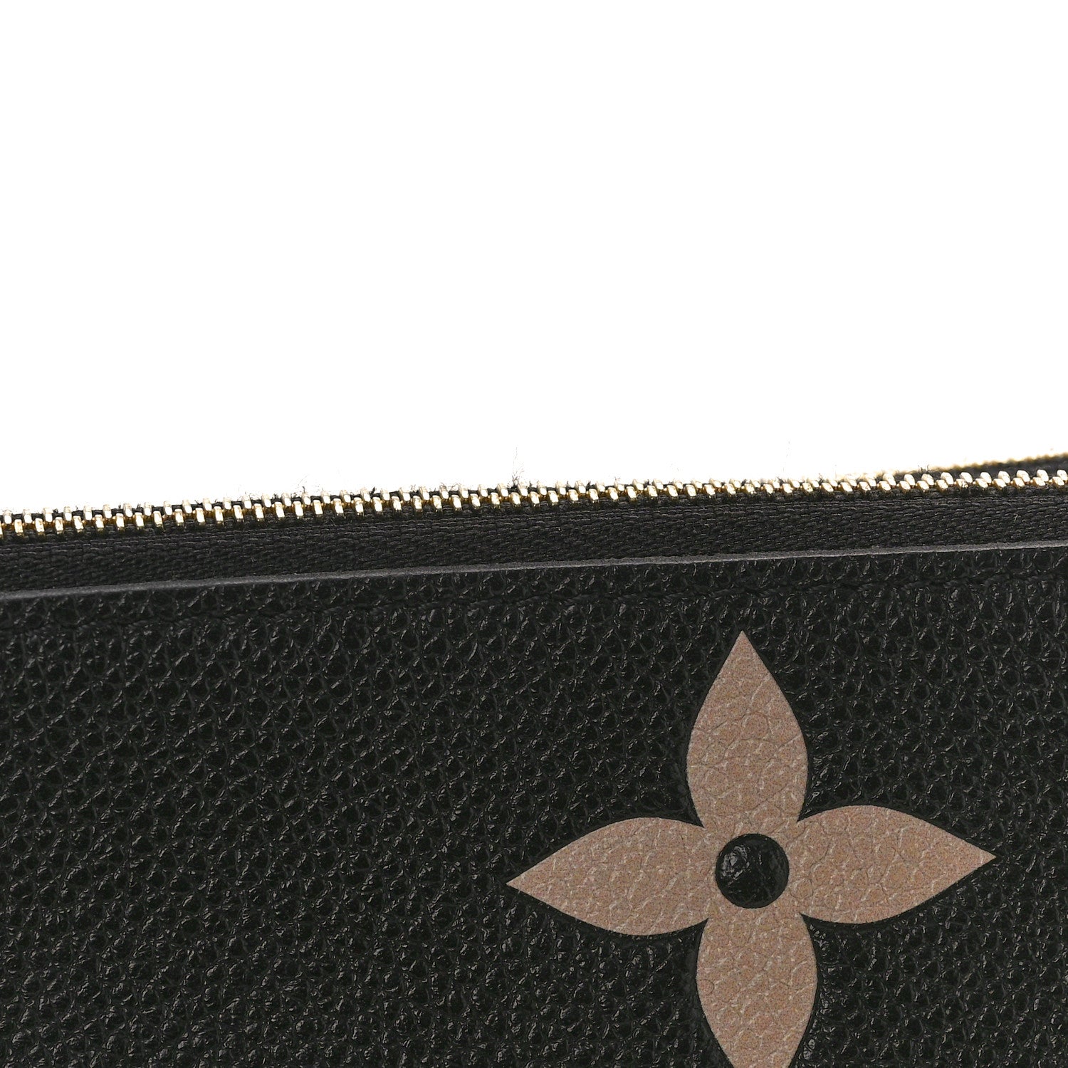 Louis Vuitton Empreinte Monogram Giant Double Zip Pochette Black Cream 10 of 11