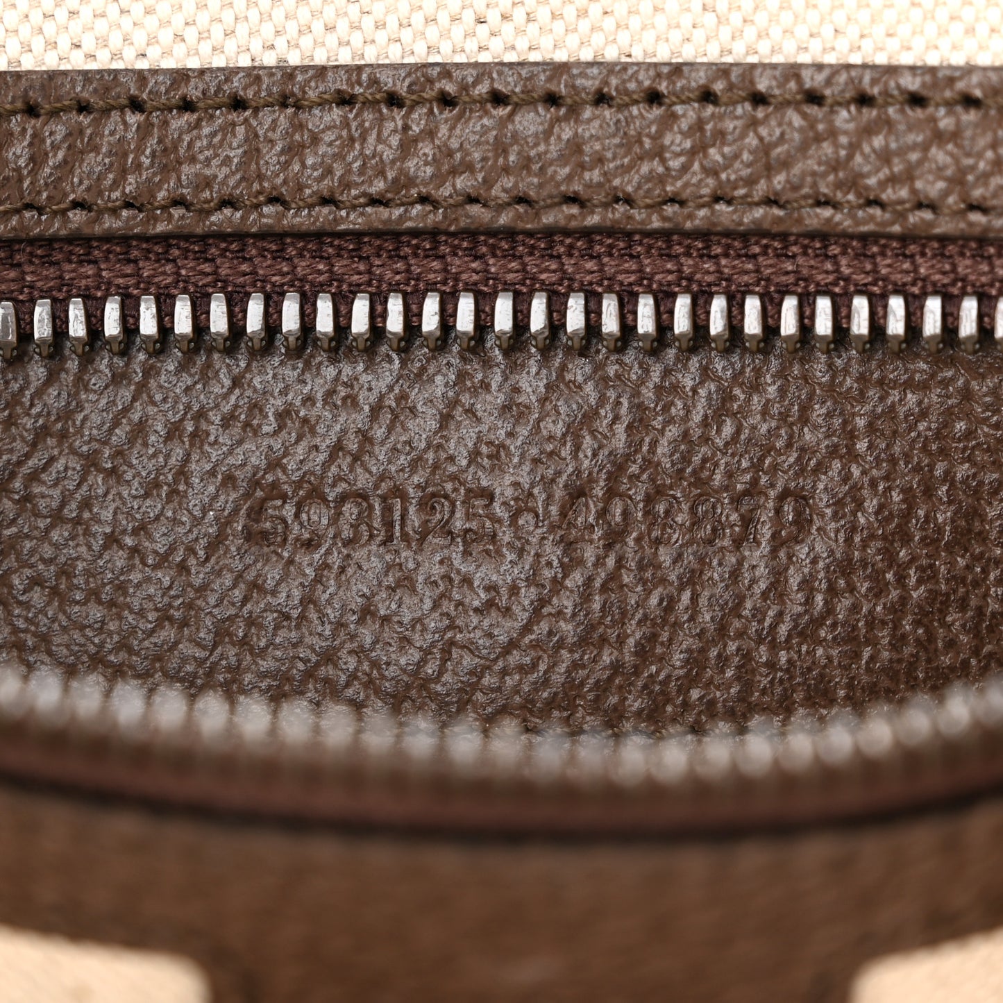 GG Supreme Monogram Textured Dollar Calfskin Web Small Ophidia Half Moon Hobo Beige Ebony New Acero