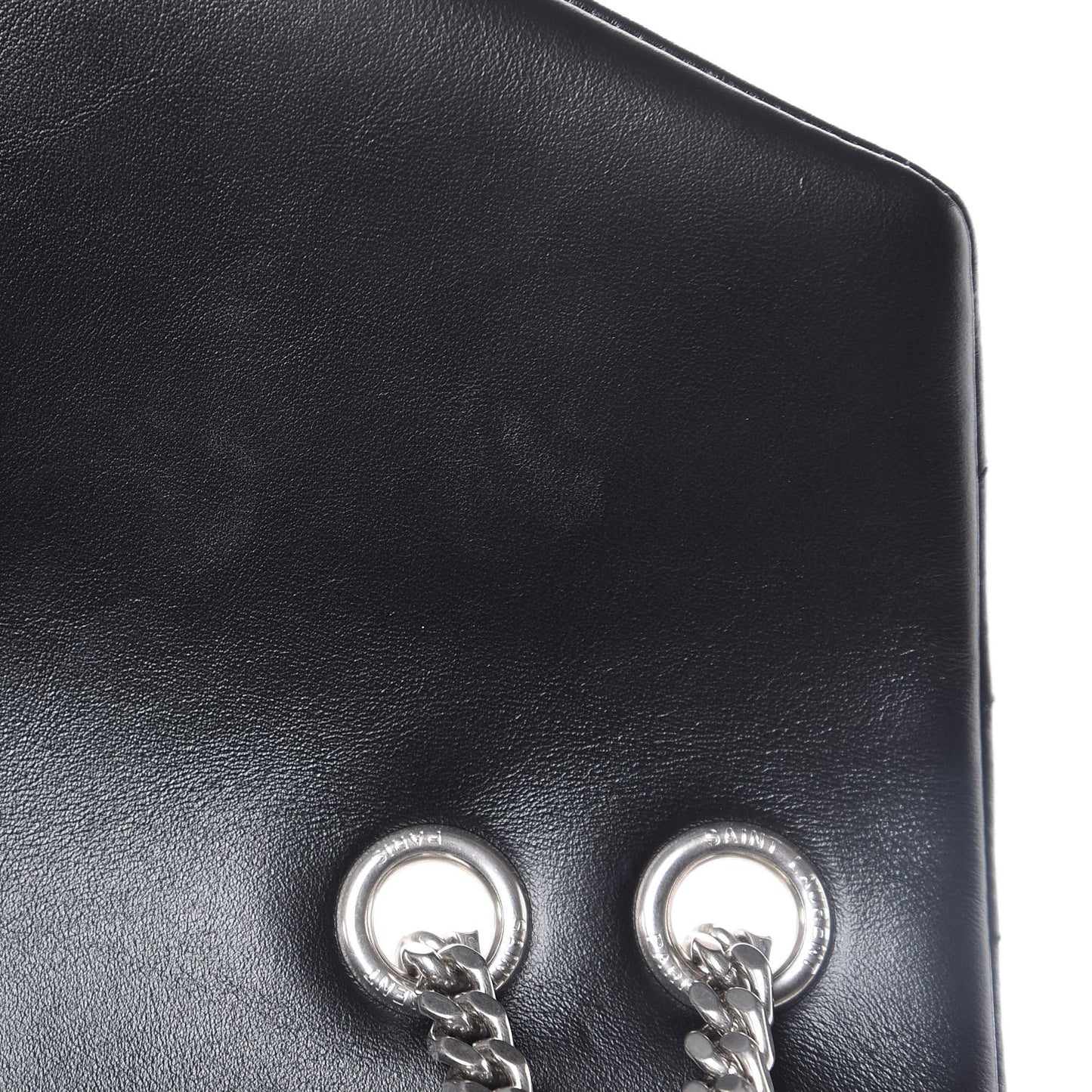 Calfskin Y Quilted Monogram Medium Loulou Chain Satchel Black