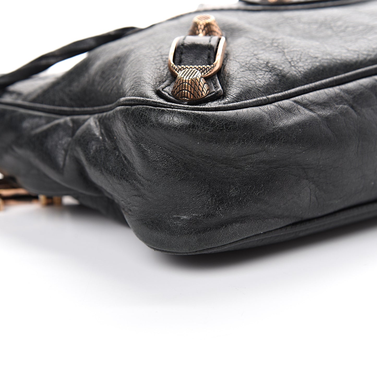 Agneau Giant 12 Rose Gold Hardware Hip Black