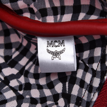 MCM Visetos Liz Shopper Tote Pouch Ruby Red 6 of 8
