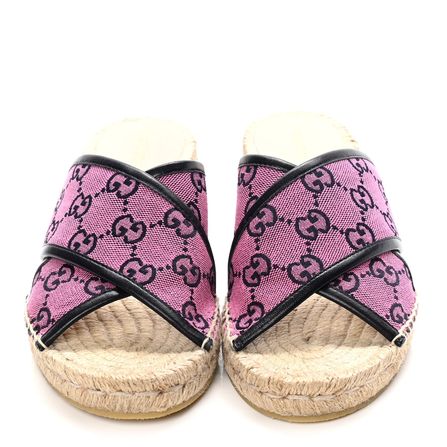 Monogram Multicolor Criss Cross Espadrille Sandals 37 Pink Blue