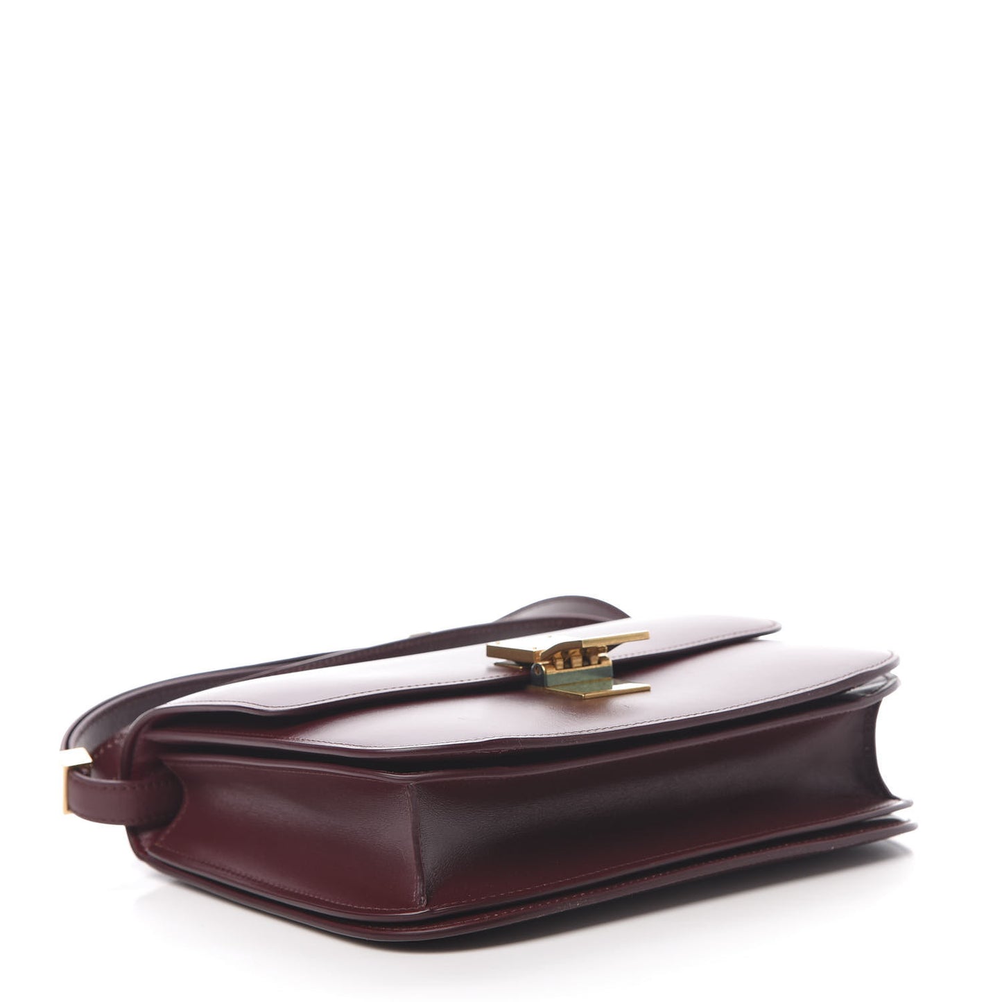 Box Calfskin Medium Classic Box Flap Bag Burgundy