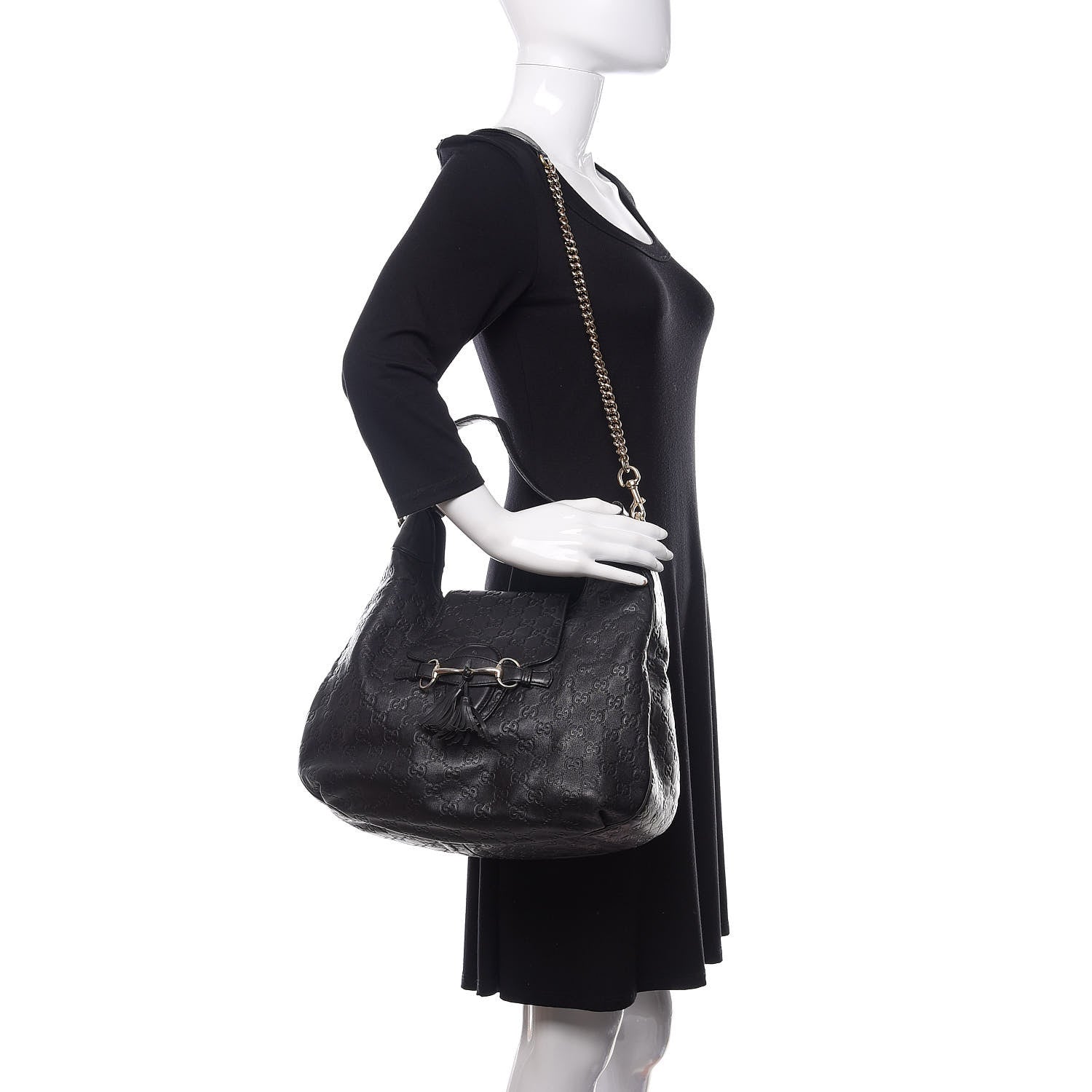 Gucci Guccissima Medium Emily Hobo Black 3 of 19
