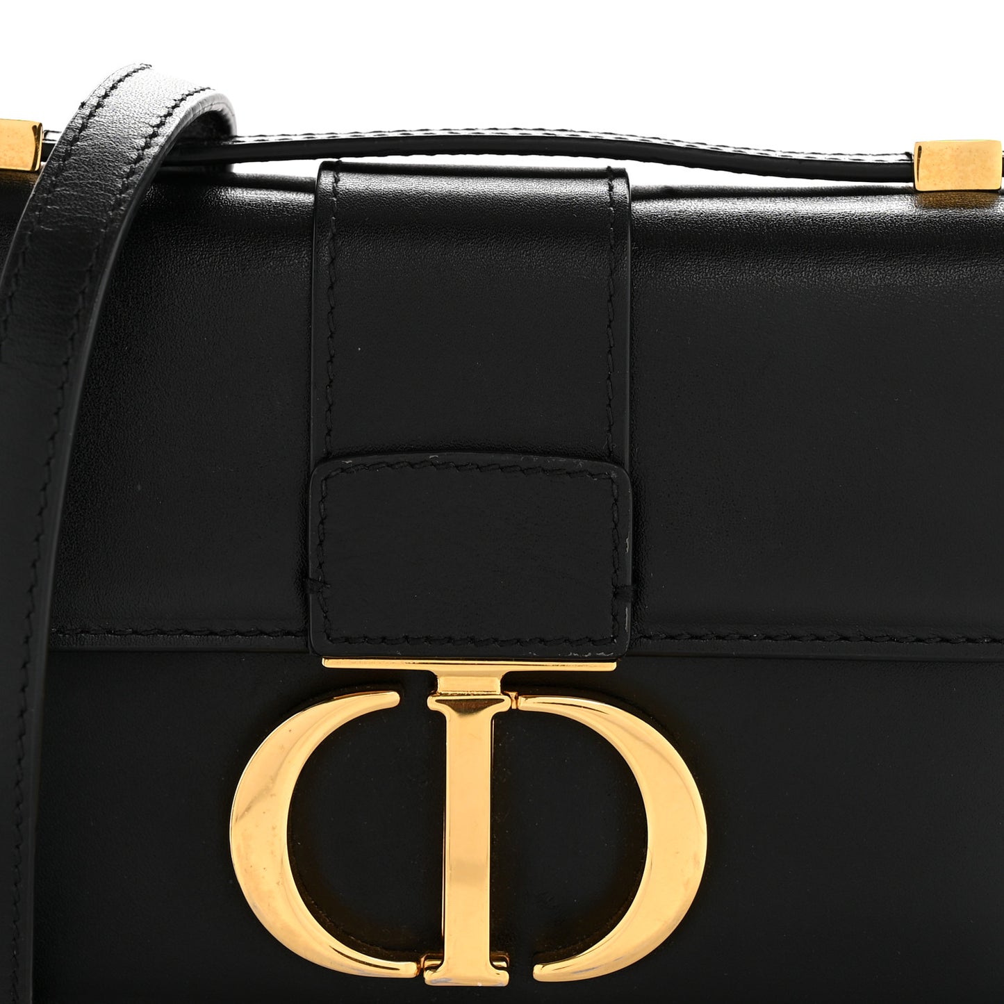 Smooth Calfskin Micro 30 Montaigne Flap Bag Black