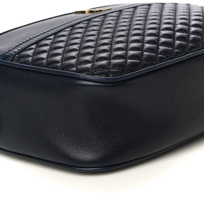 Saint Laurent Lambskin Quilted Victoire Camera Bag Deep Marine 9 of 10
