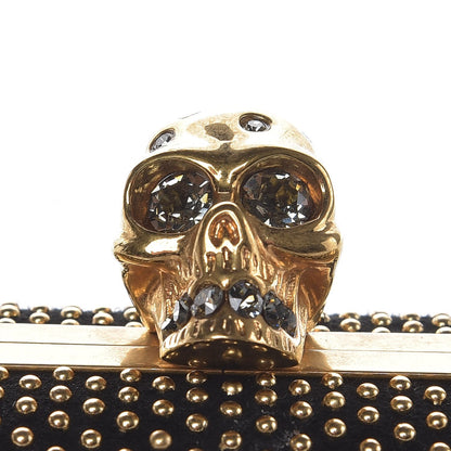 Alexander McQueen Suede Studded Skull Box Clutch Black 8 of 9