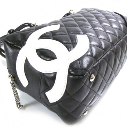 Chanel Calfskin Quilted Large Cambon Bowler Black White 5 of 11