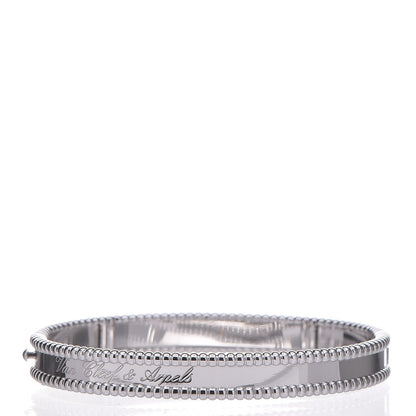 Van Cleef & Arpels 18K White Gold Perlee Signature Bangle Bracelet M 5 of 8