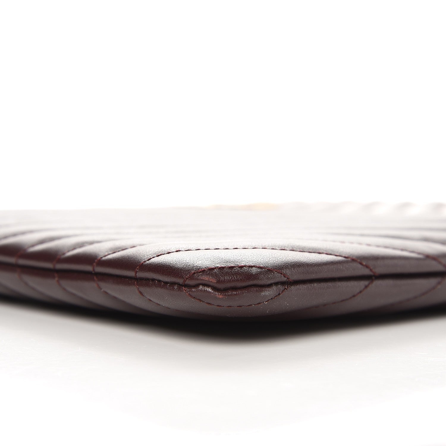 Saint Laurent Calfskin Matelasse Chevron Monogram Document Holder Amaranto 8 of 10