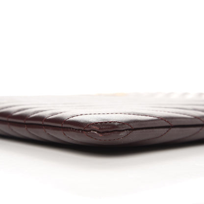 Saint Laurent Calfskin Matelasse Chevron Monogram Document Holder Amaranto 8 of 10