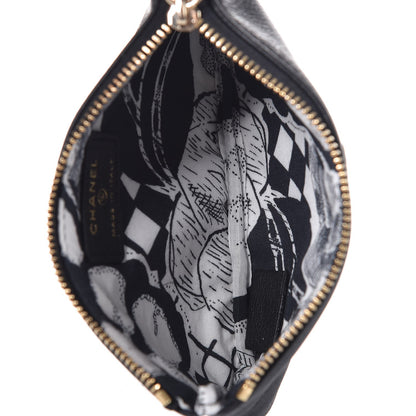 Chanel Goatskin Small CC Clover Cosmetic Case Black 5 of 8