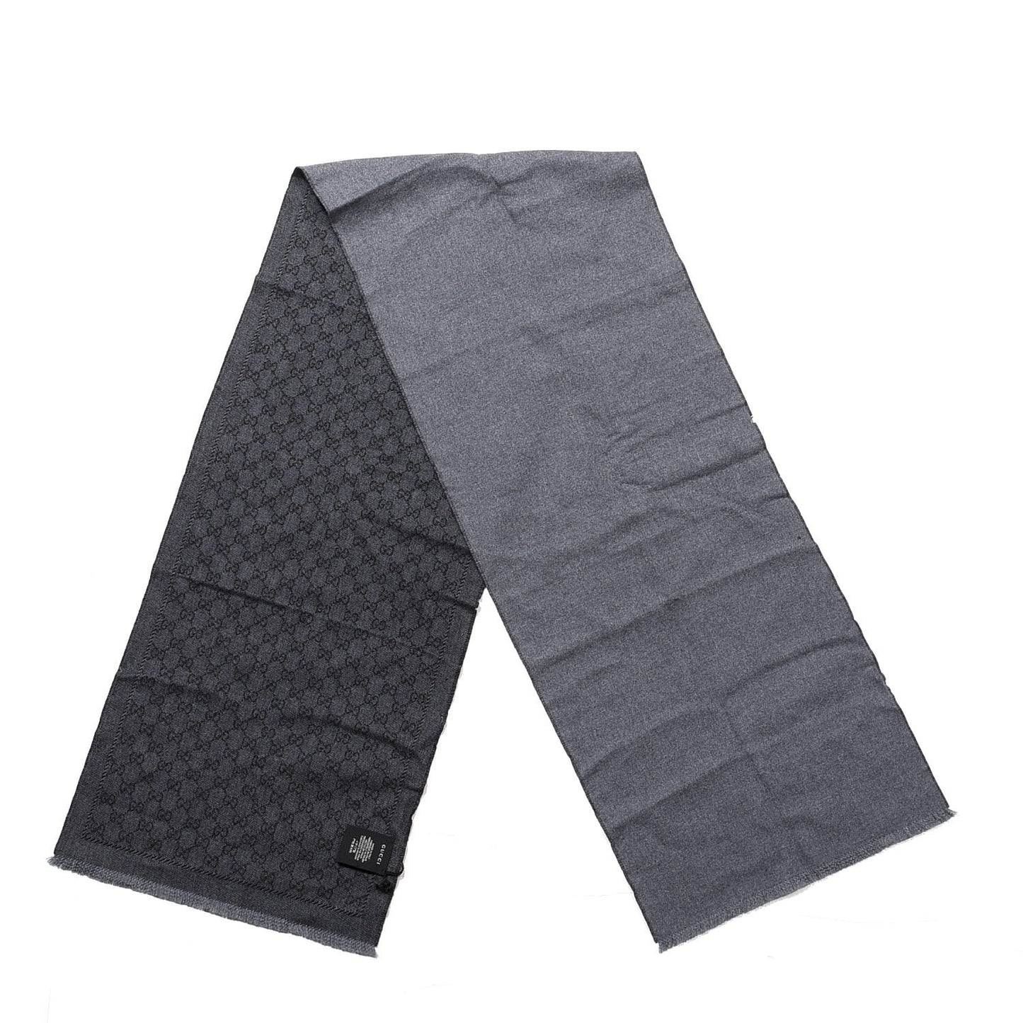 Wool GG Monogram Lonar Scarf Grey