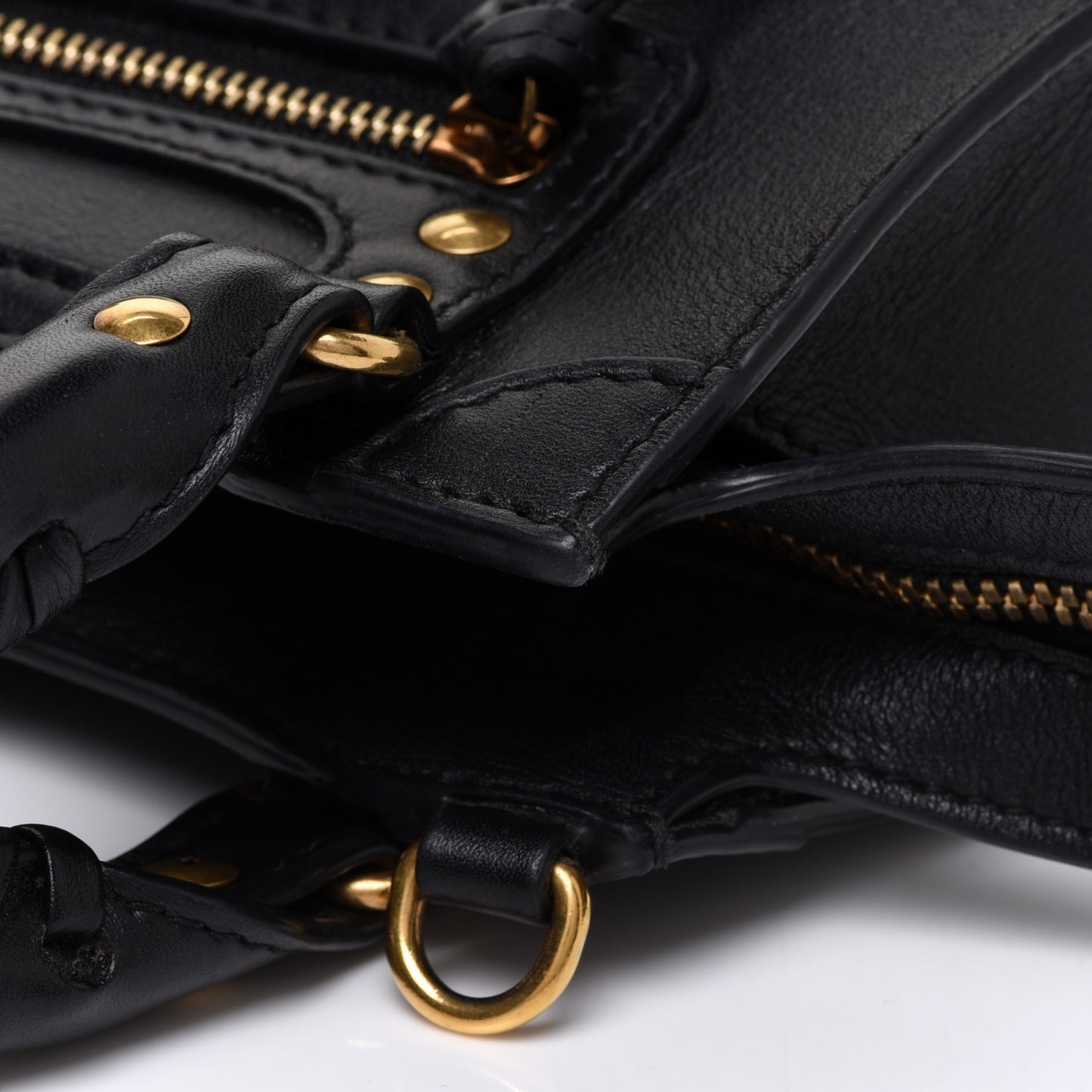 Smooth Calfskin Neo Classic Brass Hardware Nano City Crossbody Black
