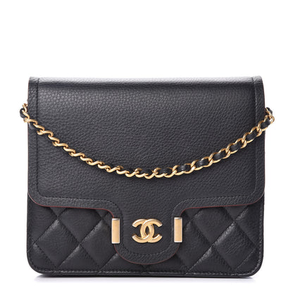 Chanel Calfskin Quilted Archi Chic Square Wallet On Chain WOC Black 1 of 16