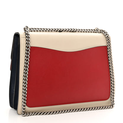 Gucci Calfskin Bee Embroidered Medium Dionysus Shoulder Bag White Blue Hibiscus Red 3 of 16