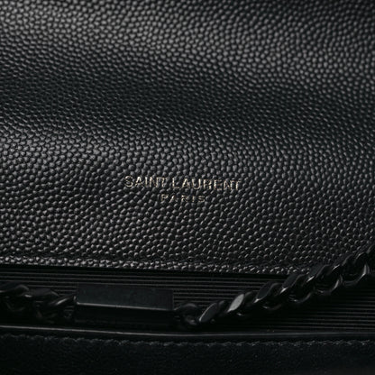 Saint Laurent Grain De Poudre Medium Classic Monogram Kate Satchel Black 7 of 9