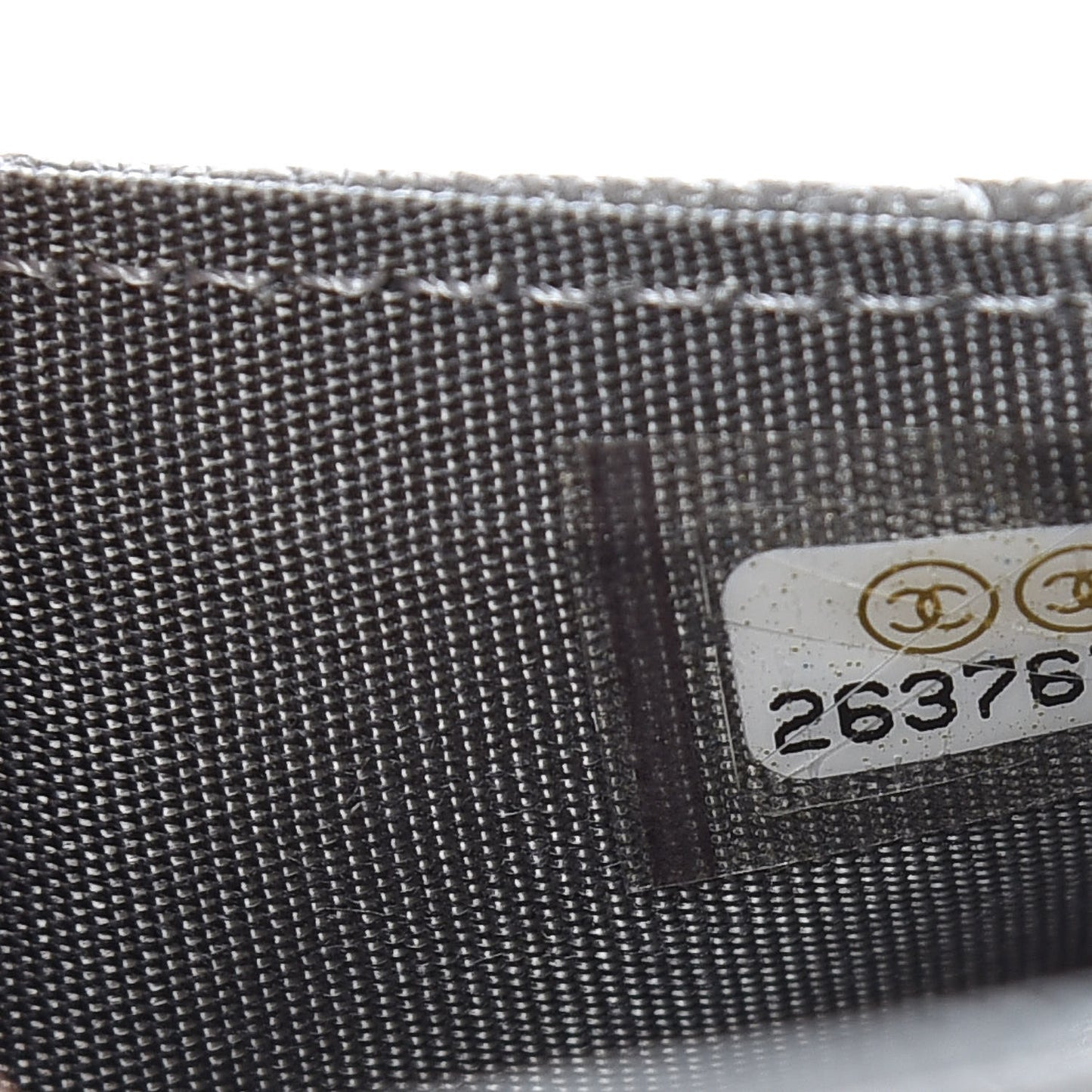 Caviar Quilted Boy Flap Card Holder Grey