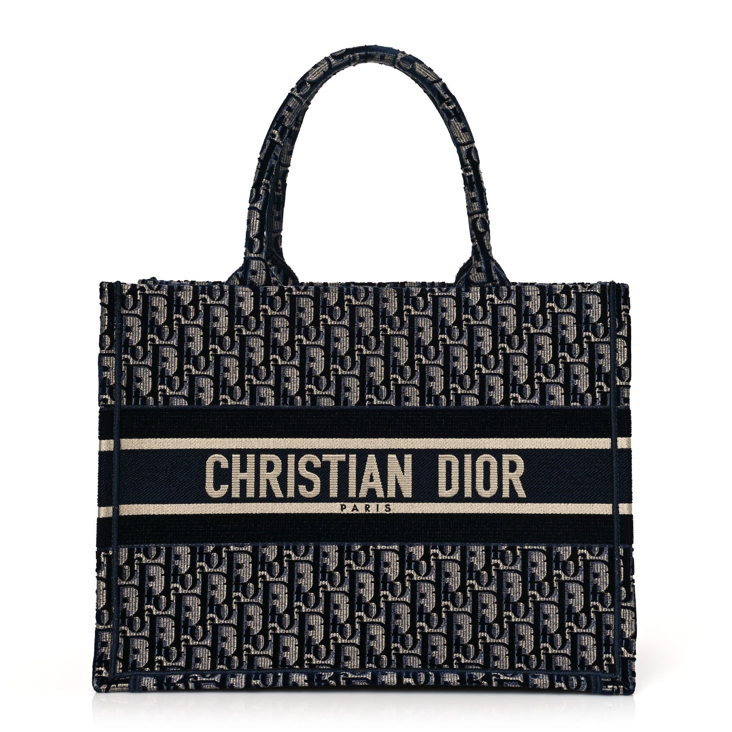 Oblique Velvet Medium Book Tote Blue Multicolor