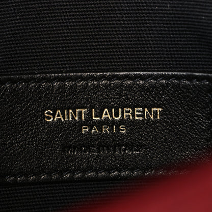 Saint Laurent Calfskin Crocodile Embossed Uptown Monogram Pouch Black 12 of 14