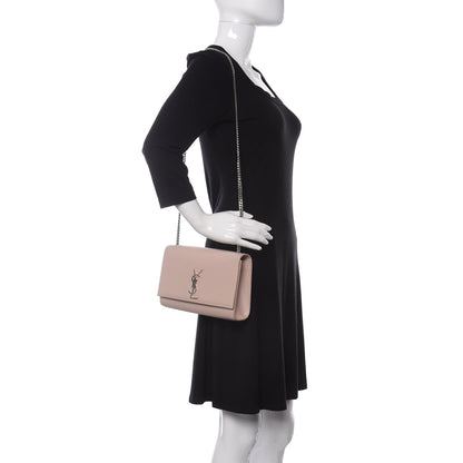 Saint Laurent Grain De Poudre Medium Classic Monogram Kate Satchel Marble Pink 2 of 11