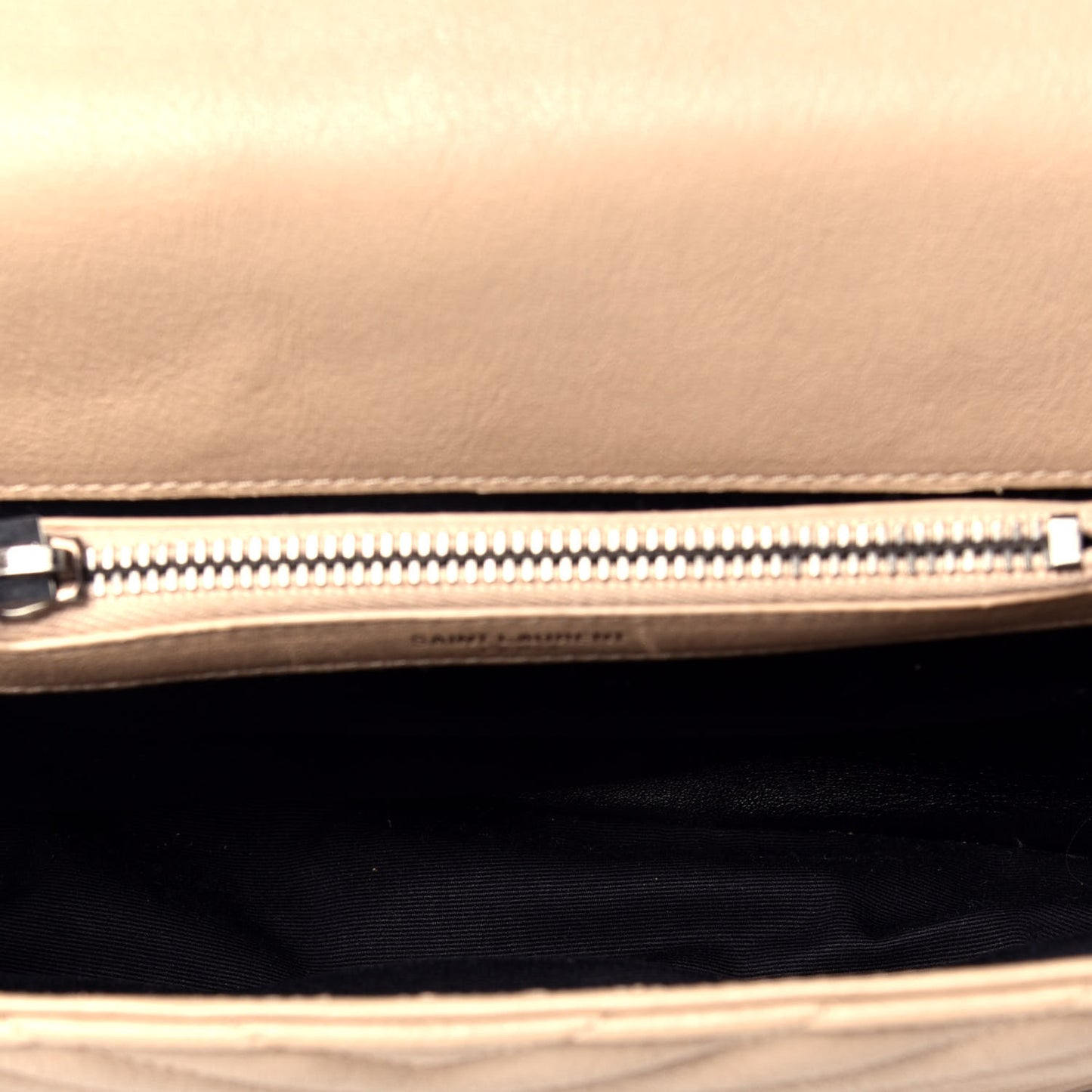 Sheepskin Matelasse Chevron Monogram Medium College Bag Taupe