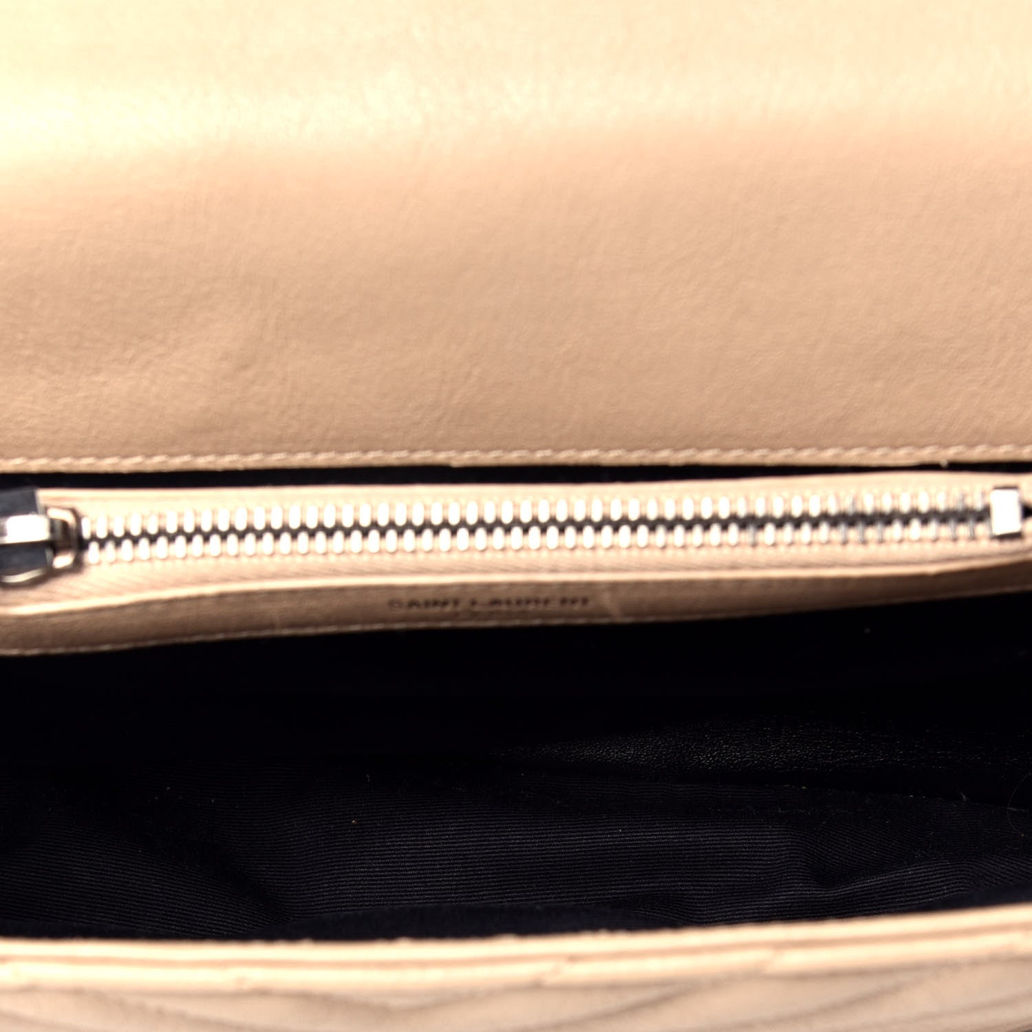 Saint Laurent Sheepskin Matelasse Chevron Monogram Medium College Bag Taupe 6 of 9