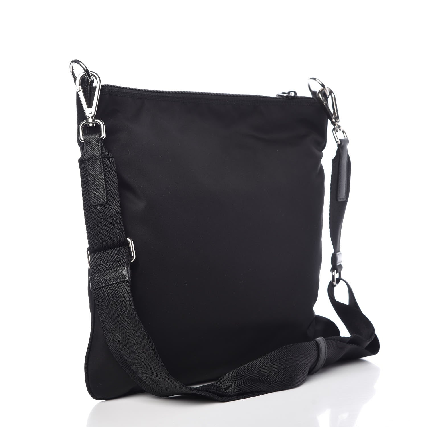 Prada Nylon Saffiano Flat Messenger Bag Black 3 of 8