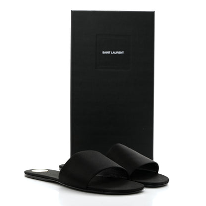 Saint Laurent Grosgrain Carlyle Leopard Slide Sandals 38.5 Black 9 of 9