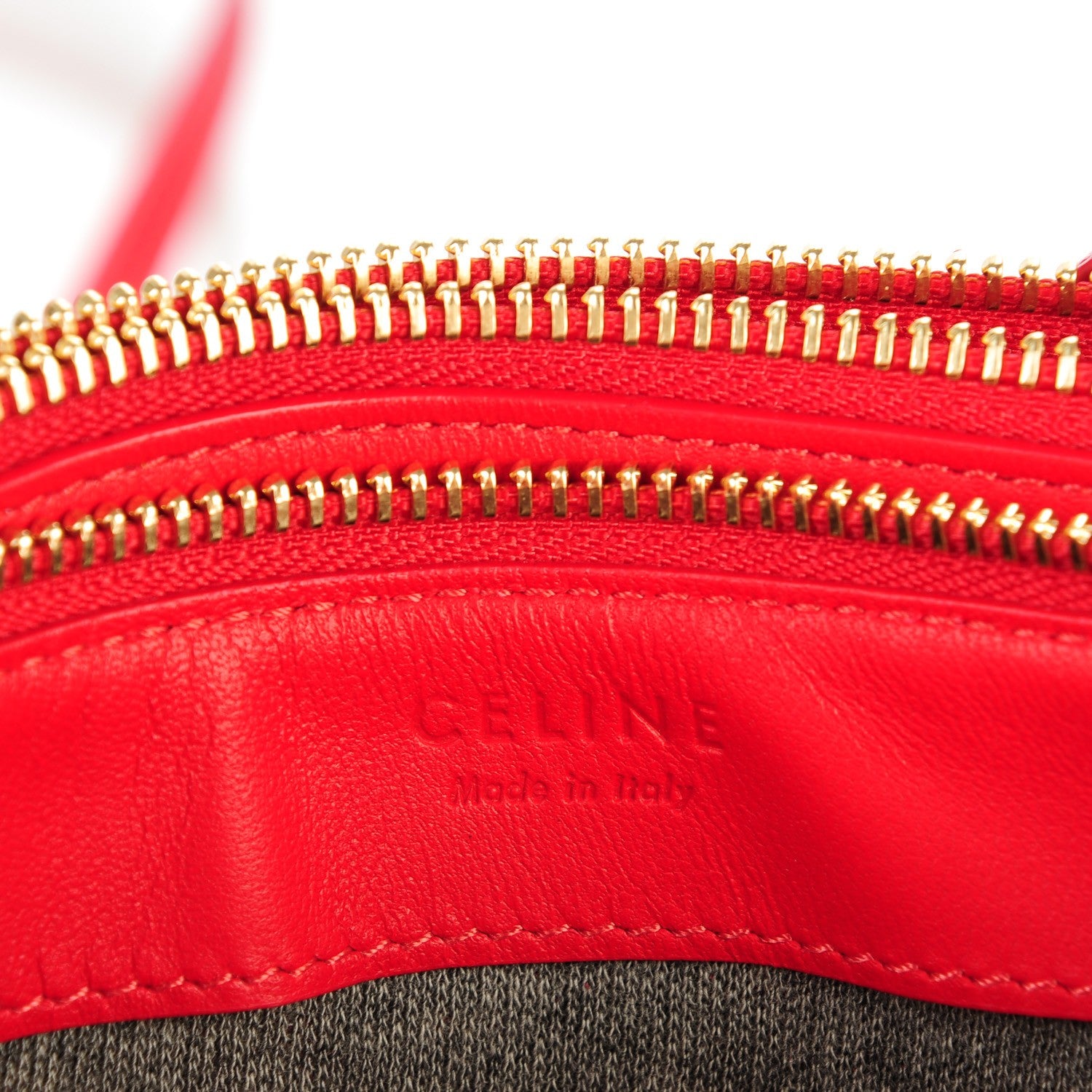 Celine Lambskin Large Trio Crossbody Bag Red 6 of 7