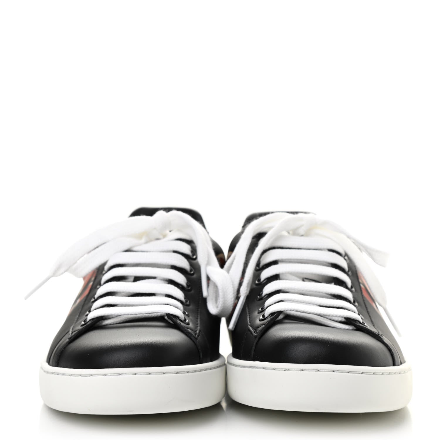 Gucci Calfskin Kingsnake Mens Ace Sneakers 6 Black Multicolor 2 of 7