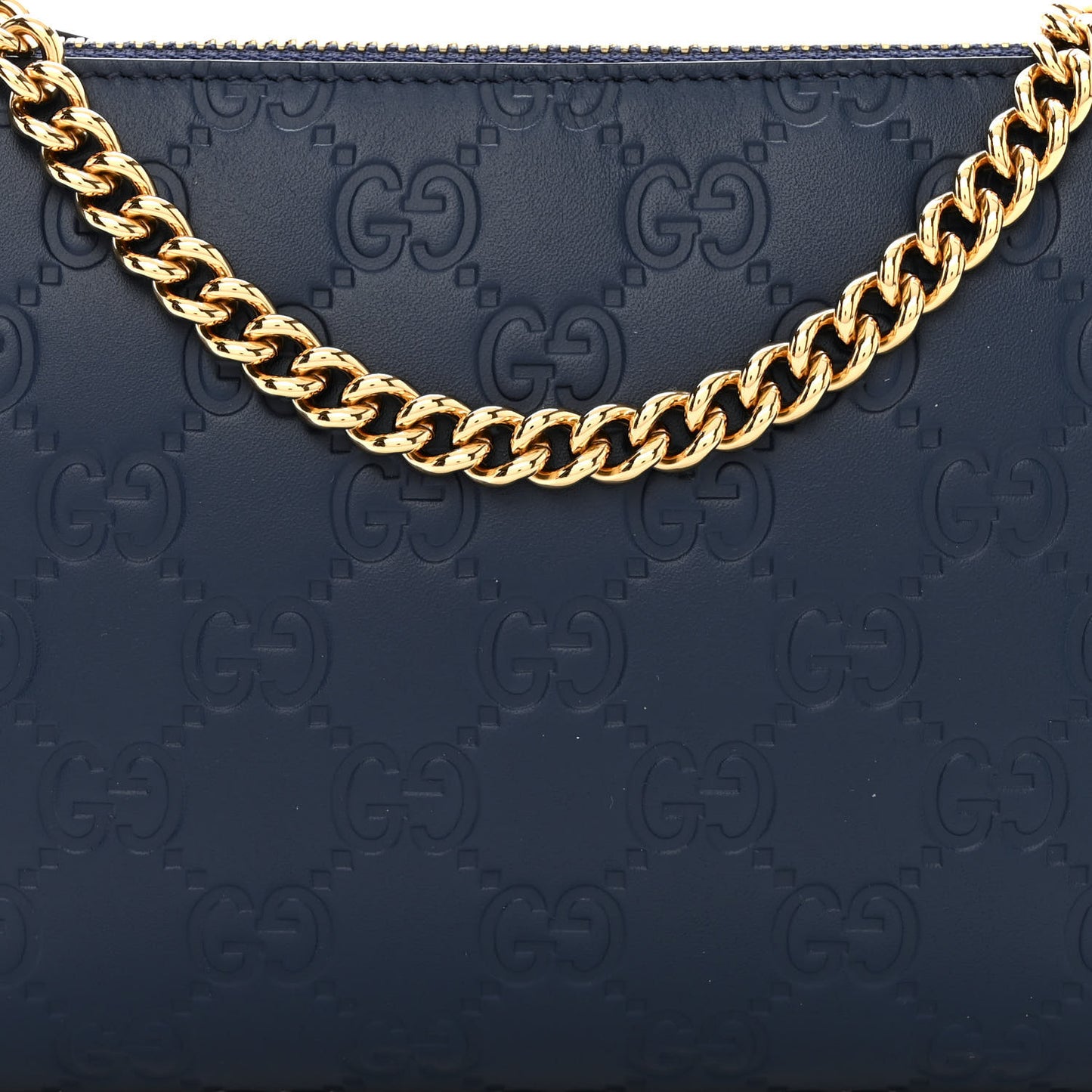 Guccissima Signature Wrist Wallet Blue Agata