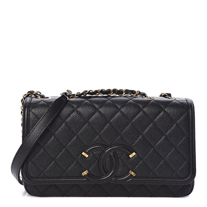 Chanel Caviar Quilted Medium CC Filigree Flap Black 1 of 10