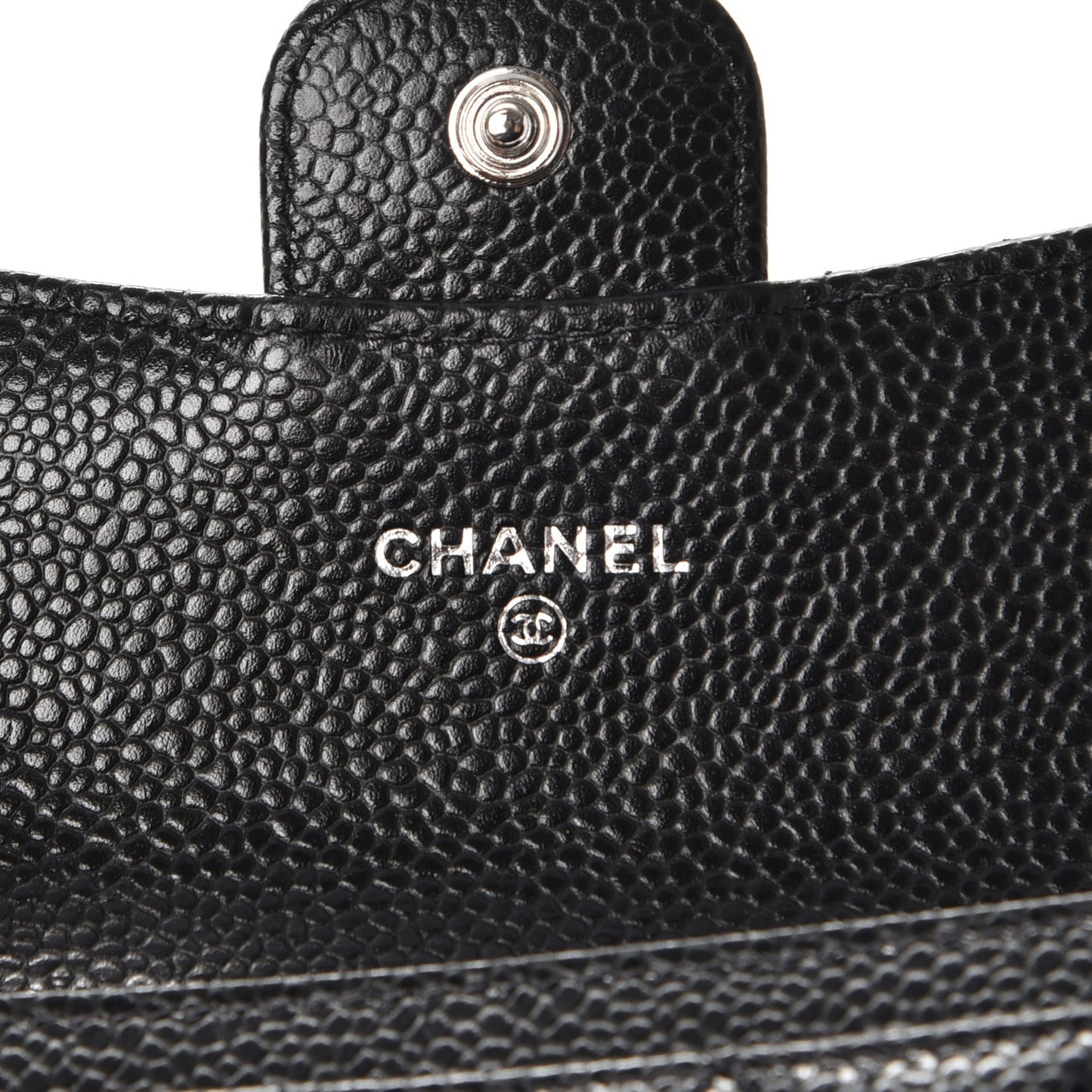 Caviar Quilted Flap Card Holder Black