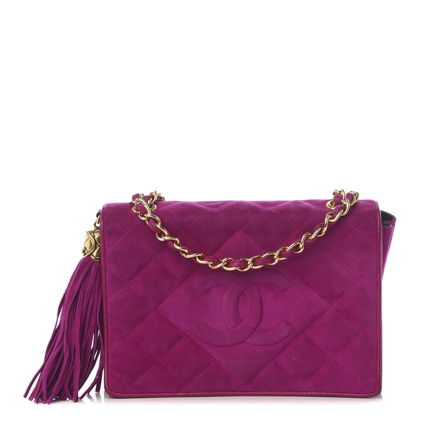Suede CC Tassel Flap Pink