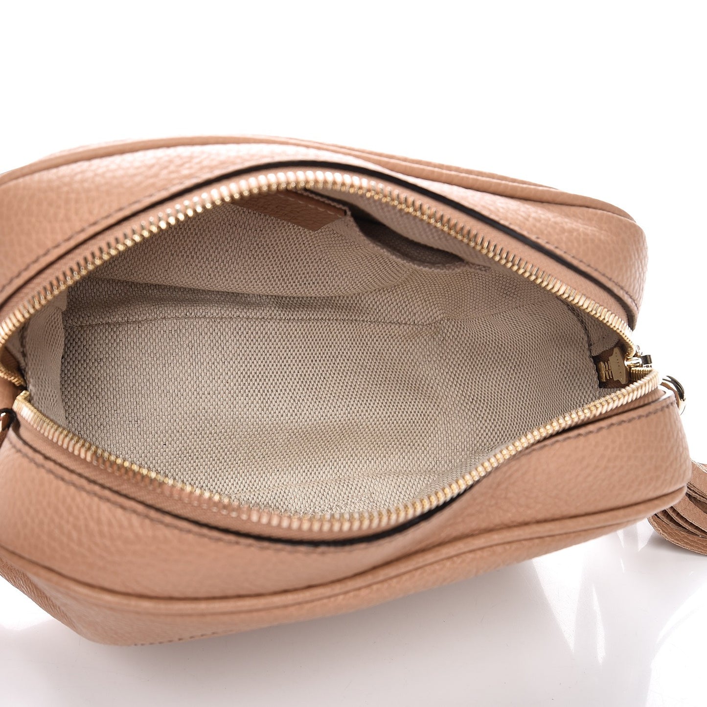 Pebbled Calfskin Small Soho Disco Bag Rose Beige
