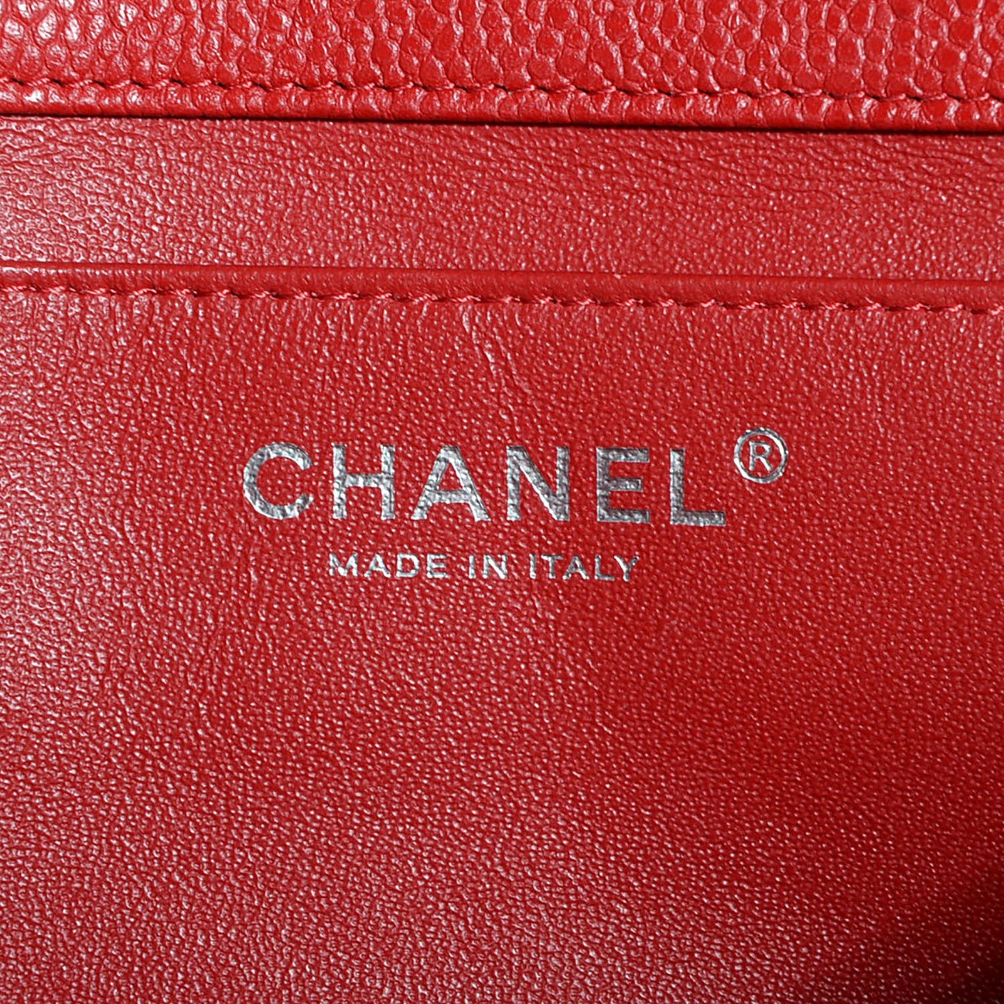 Caviar Quilted Clutch with Chain Flap Red