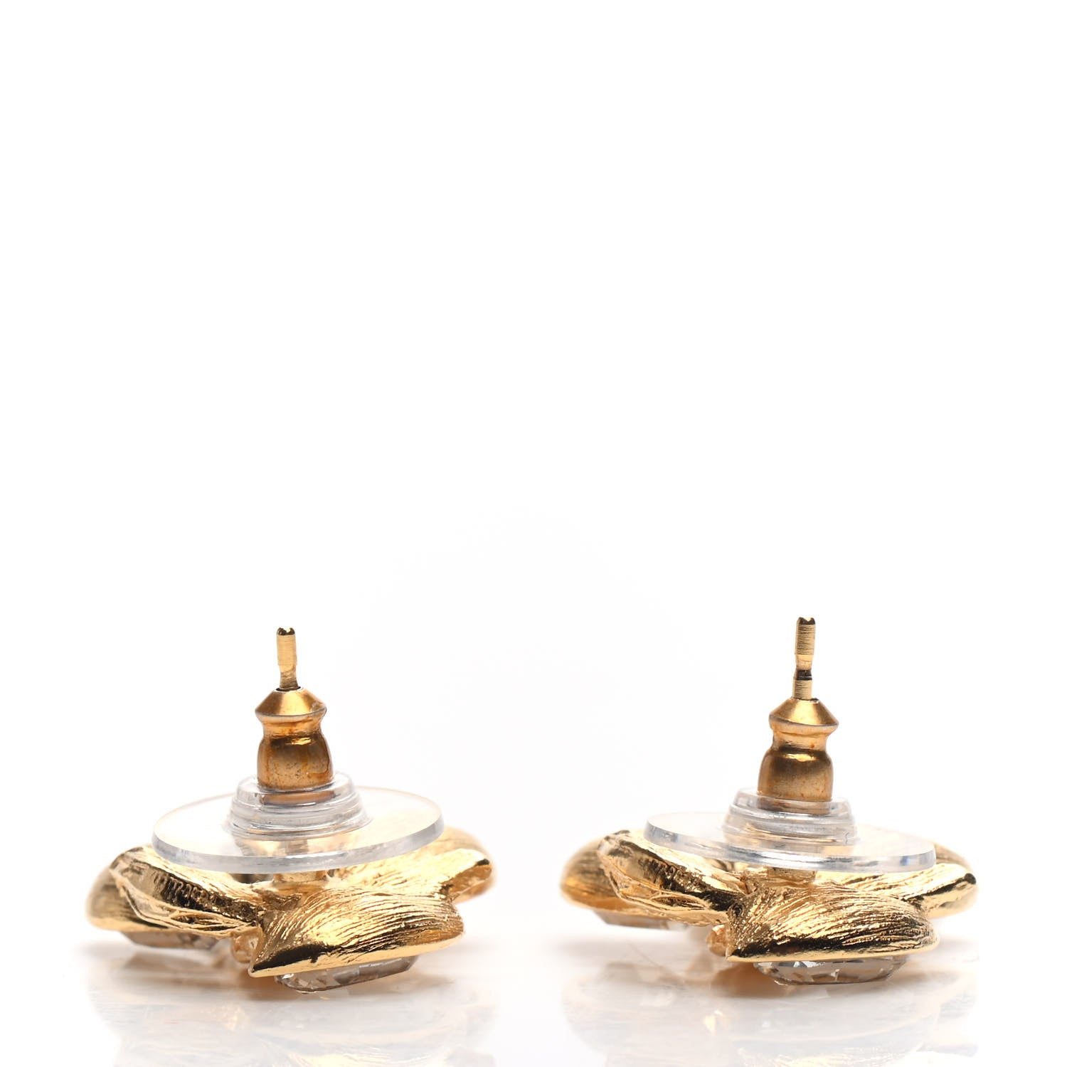 Chanel Crystal Sparkling Wheat CC Drop Earrings Gold 3 of 5
