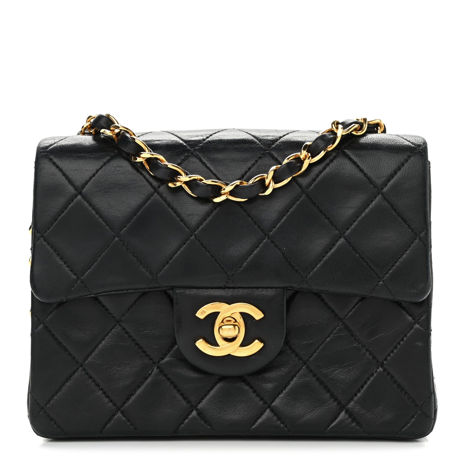 Chanel Lambskin Quilted Mini Square Flap Bag Black 1 of 9