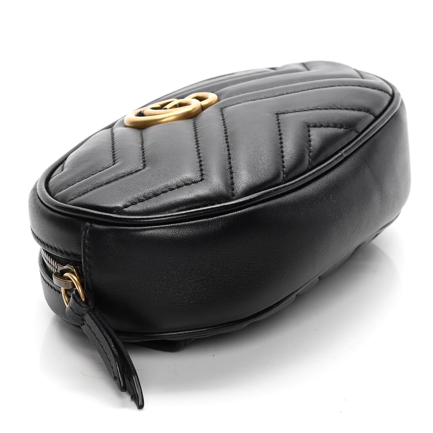 Gucci Calfskin Matelasse GG Marmont Belt Bag 70 28 Black 4 of 9