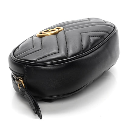 Gucci Calfskin Matelasse GG Marmont Belt Bag 70 28 Black 4 of 9