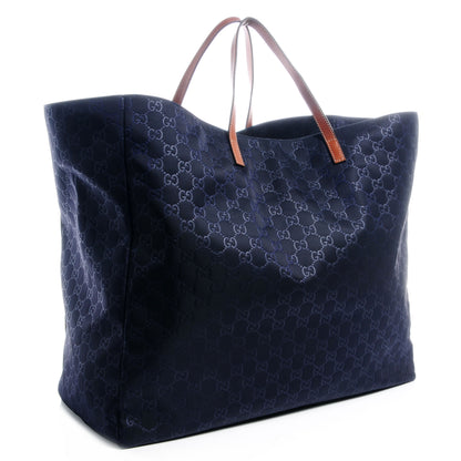 Gucci Nylon Monogram Large Tote Blue 3 of 7