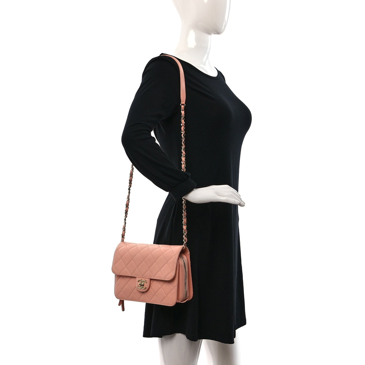 Caviar Quilted Large Like A Wallet Flap Coral